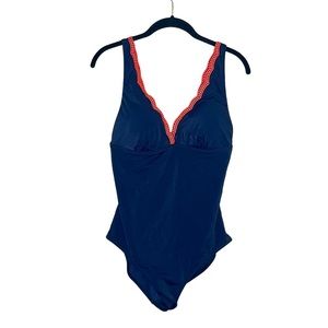 BODEN Navy Scalloped One Piece Swimsuit